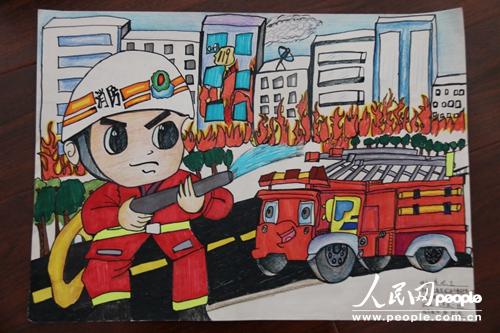 云南鲁甸消防联合驻地教育局开展儿童消防作品
